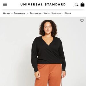 Universal Standard Statement Wrap Sweater in Black